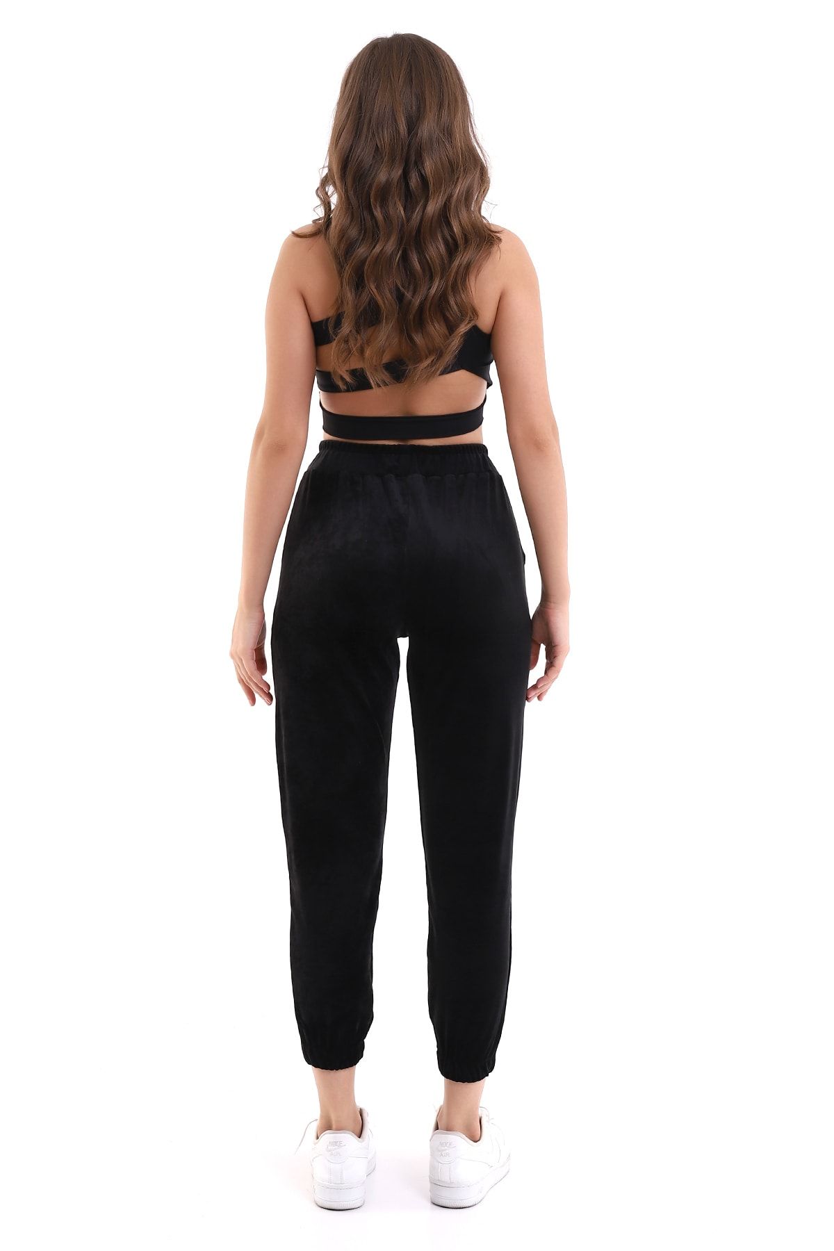 Plus size top velvet joggers