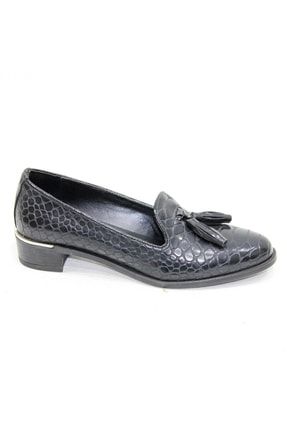 Kadın Siyah Desenli Günlük Klasik Ayakkabı CHUA559-S