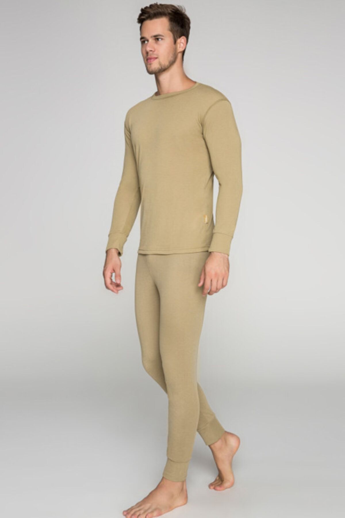 DERTEX Men's Khaki Thermal 30 Degree Wool Military Underwear Suit