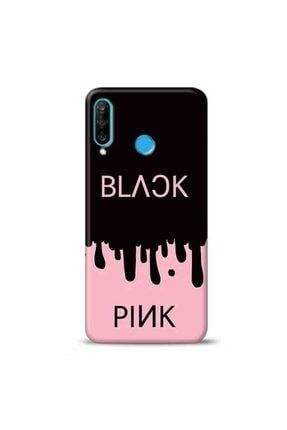 Huawei P30 Lite Black Pink Siyah Pembe Zemin Tasarımlı Silikon Telefon Kılıfı(blcy7) desecase106182