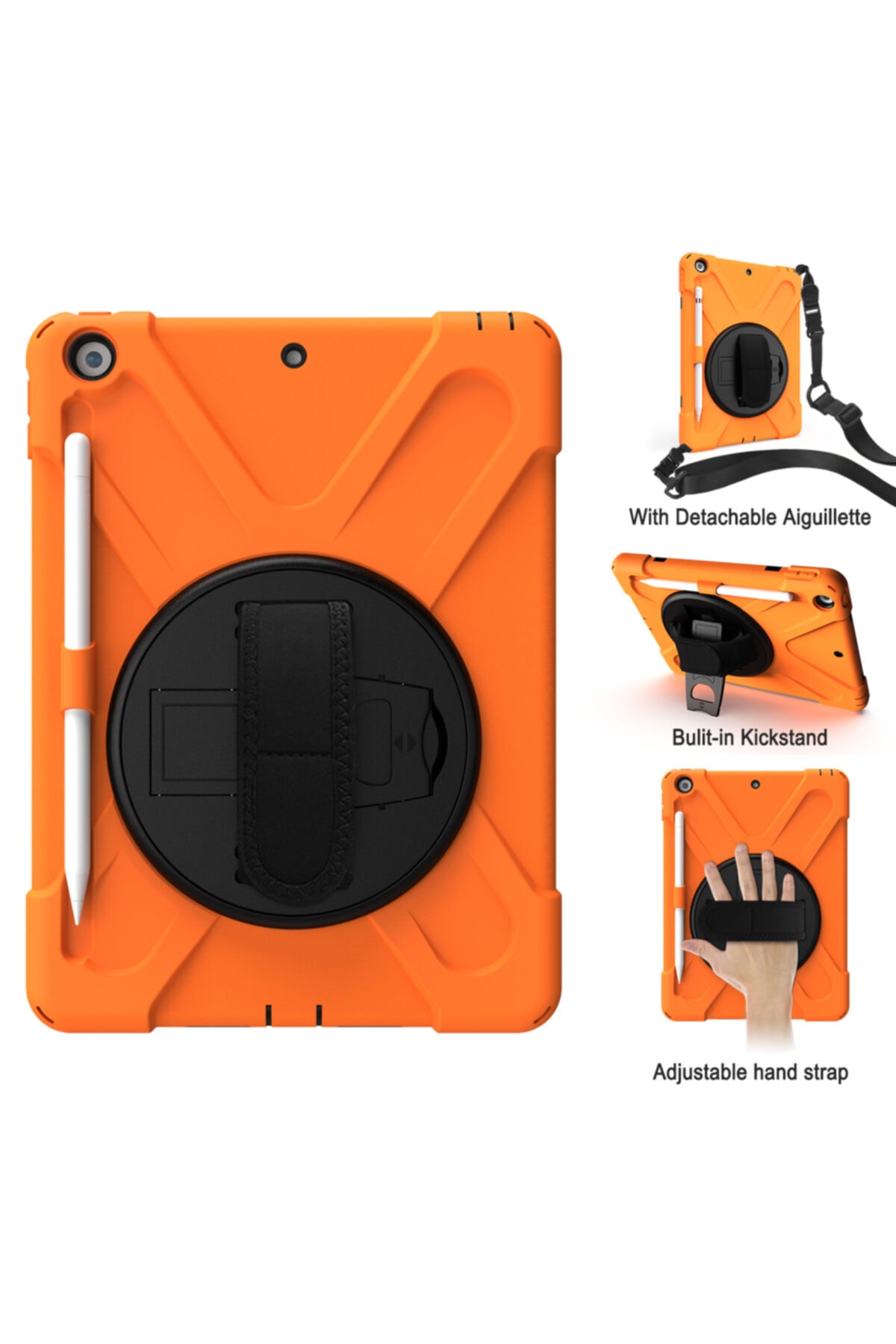 Apple Ipad 6 Generation 9.7 2018 Case Defender Strap Armored Tank Case A1893 A1954 Orange