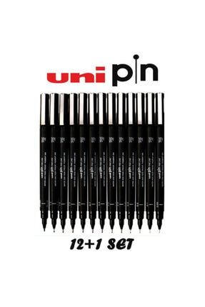 Ball Pin Brush + Fine Line Kalem Seti Siyah (12+1) OFF.UNI01050
