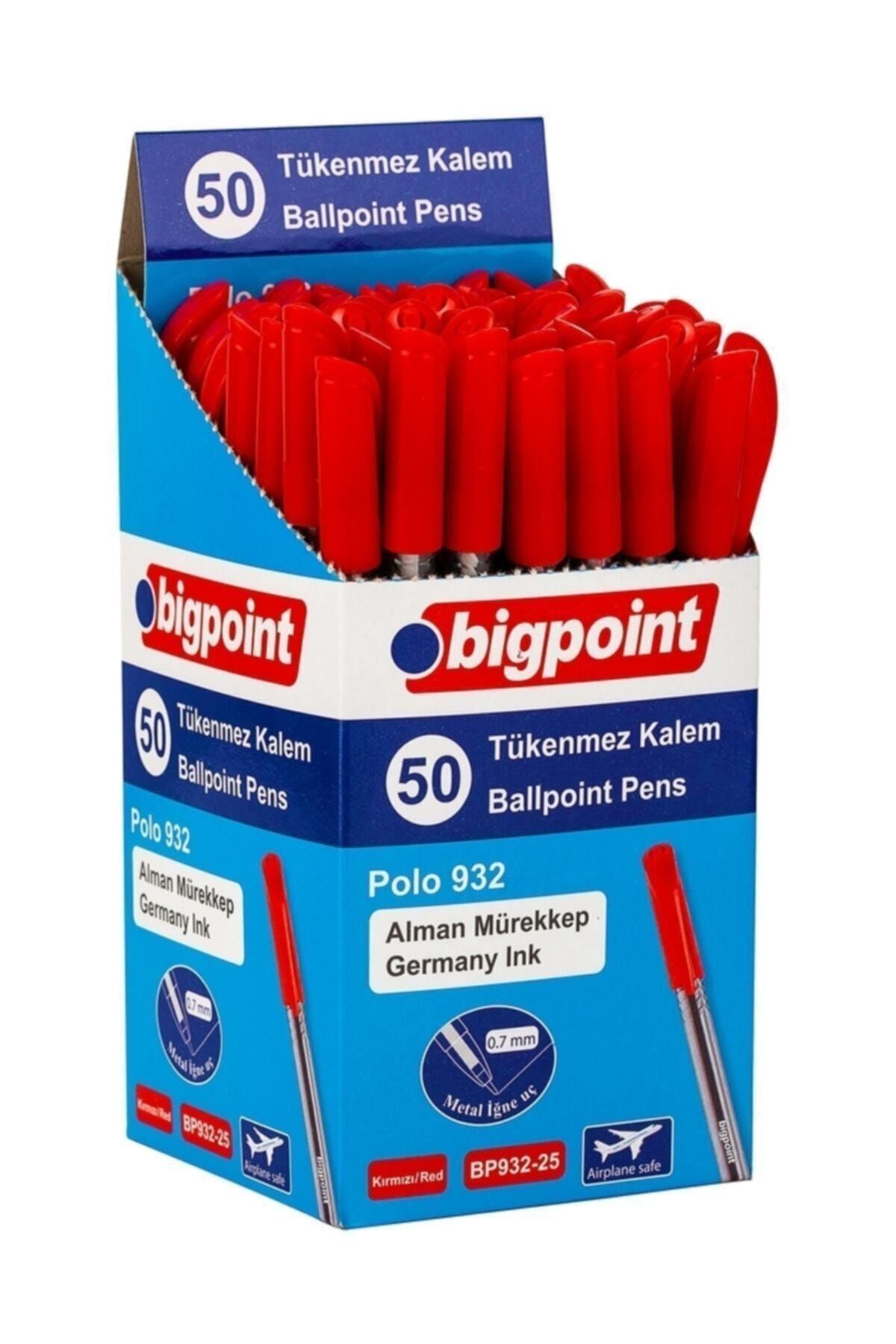 Bigpoint-قلم حبر جاف بولو 0.7 مم أحمر (100 قطعة) 3