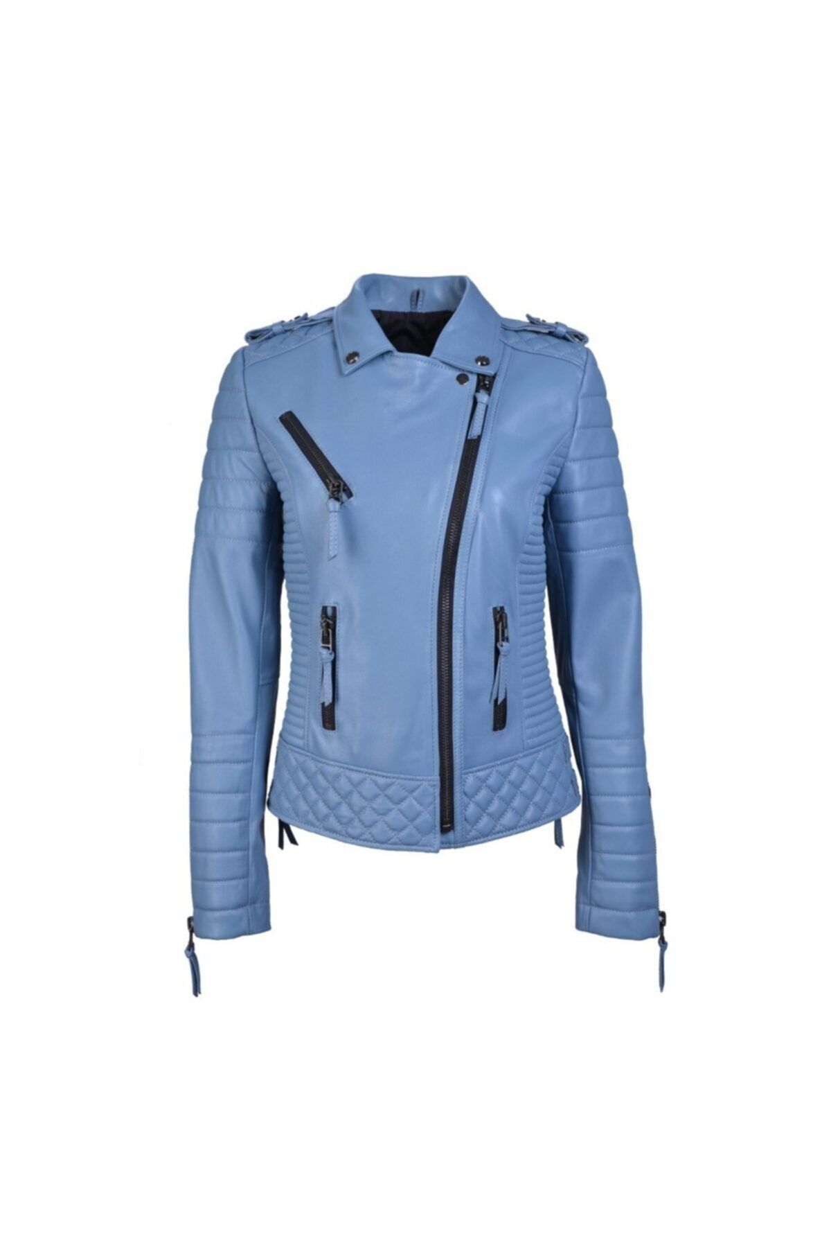 ALİN-Venus Biker Leather Jacket Indigo 4
