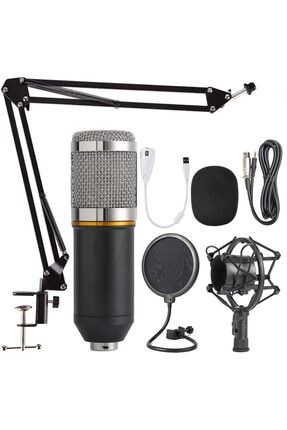 Kondenser Mikrofon Seti Süspansiyonlu Makas Kolu Yayıncılık Için Çift Katmanlı Pop Filtresi knden96