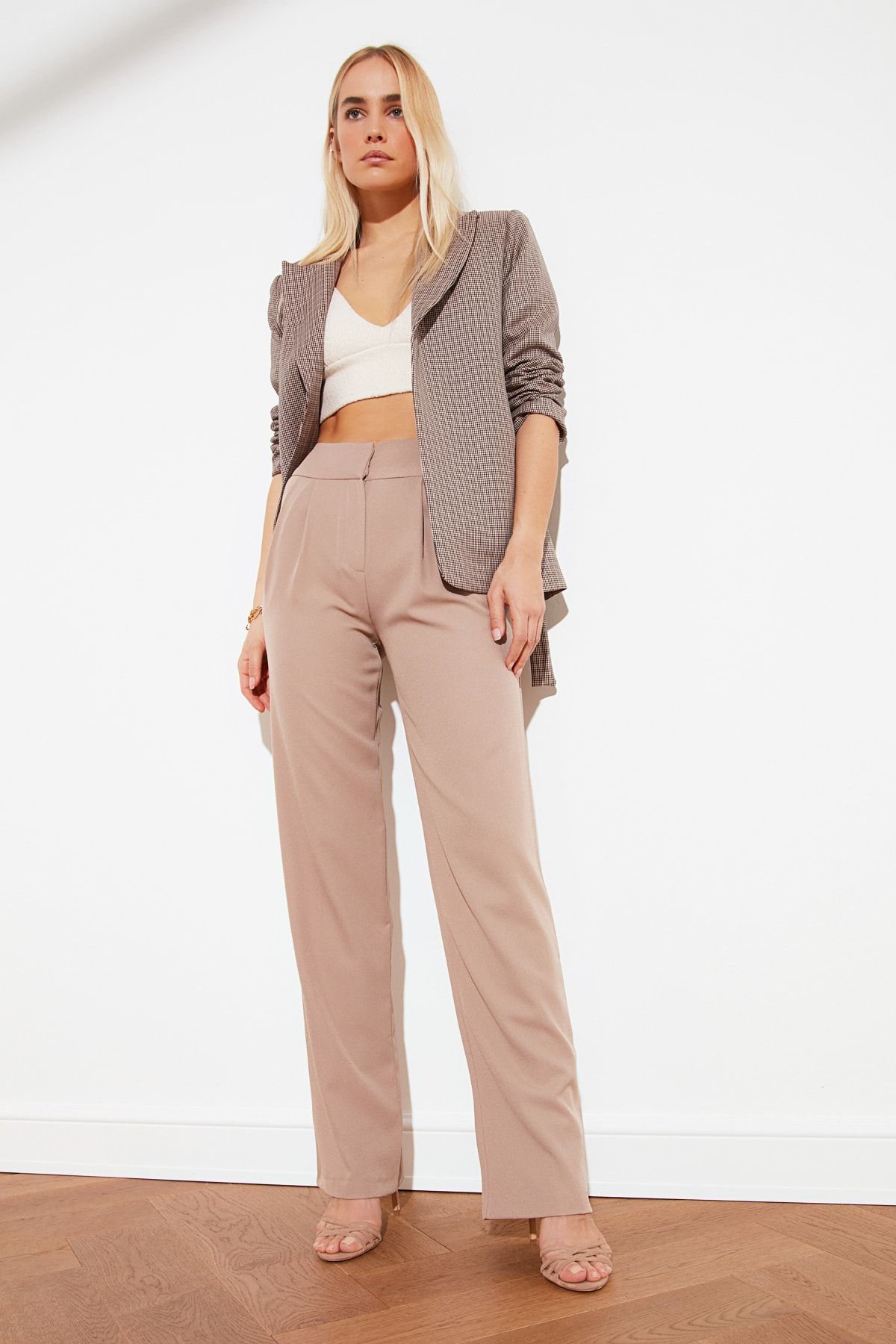 Trendyol Collection-Norkové široké plisované kalhoty TWOSS19WX0017 8