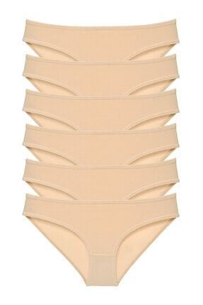 Kadın Ten Rengi Klasik Bikini Külot 6'lı Paket NEWLMX6001BKN