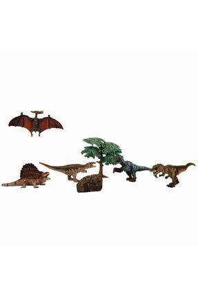 Dinozorların Dünyası 5'li Oyun Seti - Dimetrodon Kahvrengi Yeleli S00002696-47210