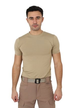 Erkek Bej Microfiber Tişört Kısa Kol Micro Askeri Malzeme T-shirt ASKMRKTMICRO