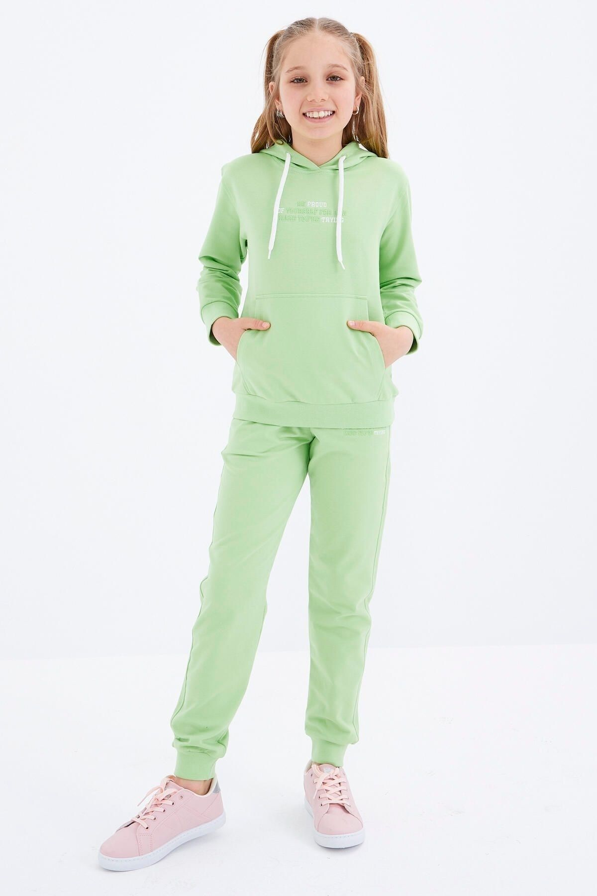 Girls shop green tracksuit