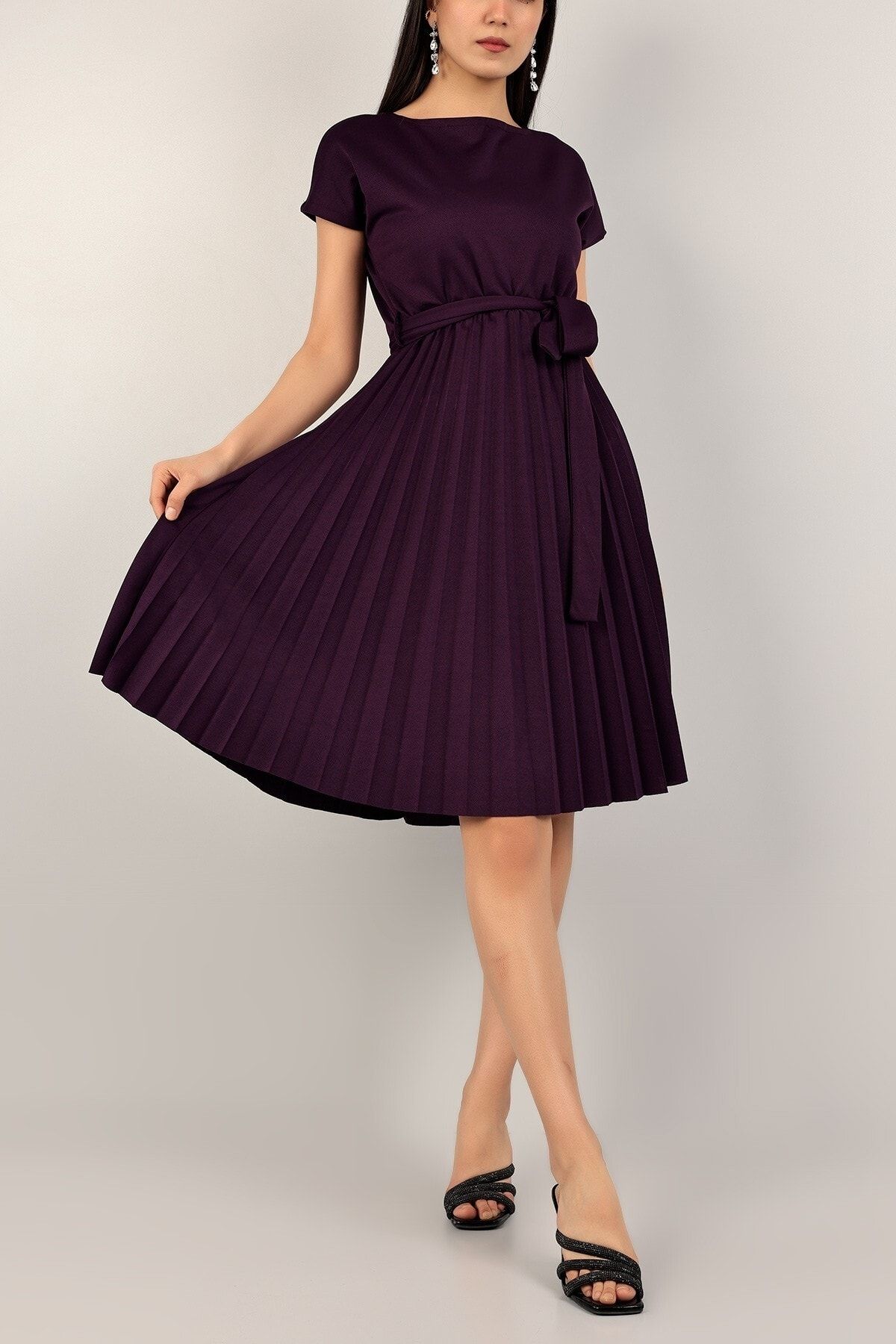 Dark purple skater dress hotsell