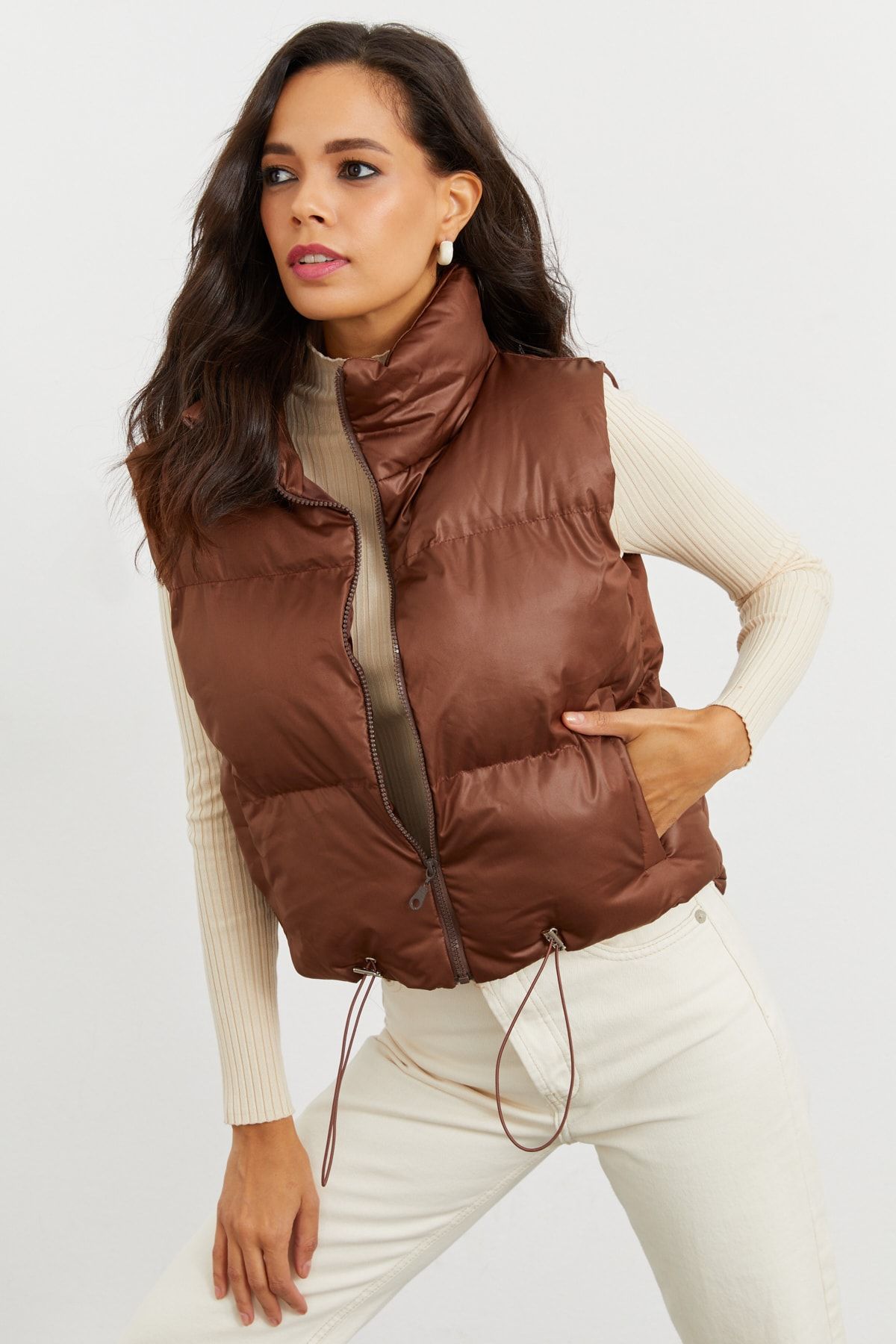 Cool & Sexy Weste Braun Puffer Fast ausverkauft
