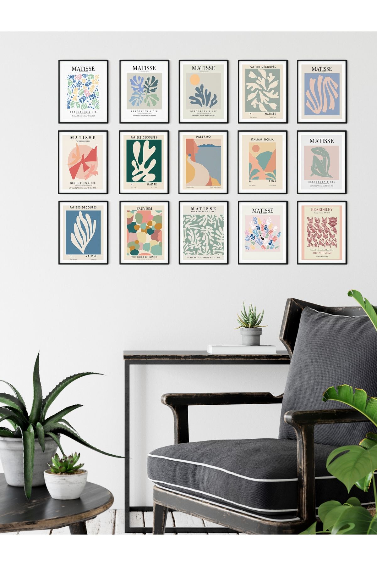 Postifull Modern Duvar Tablo Seti, Çerçevesiz, Duvar Poster Seti, 15 Adet Posterler, Renkli Ve Canlı Baskı UX10744