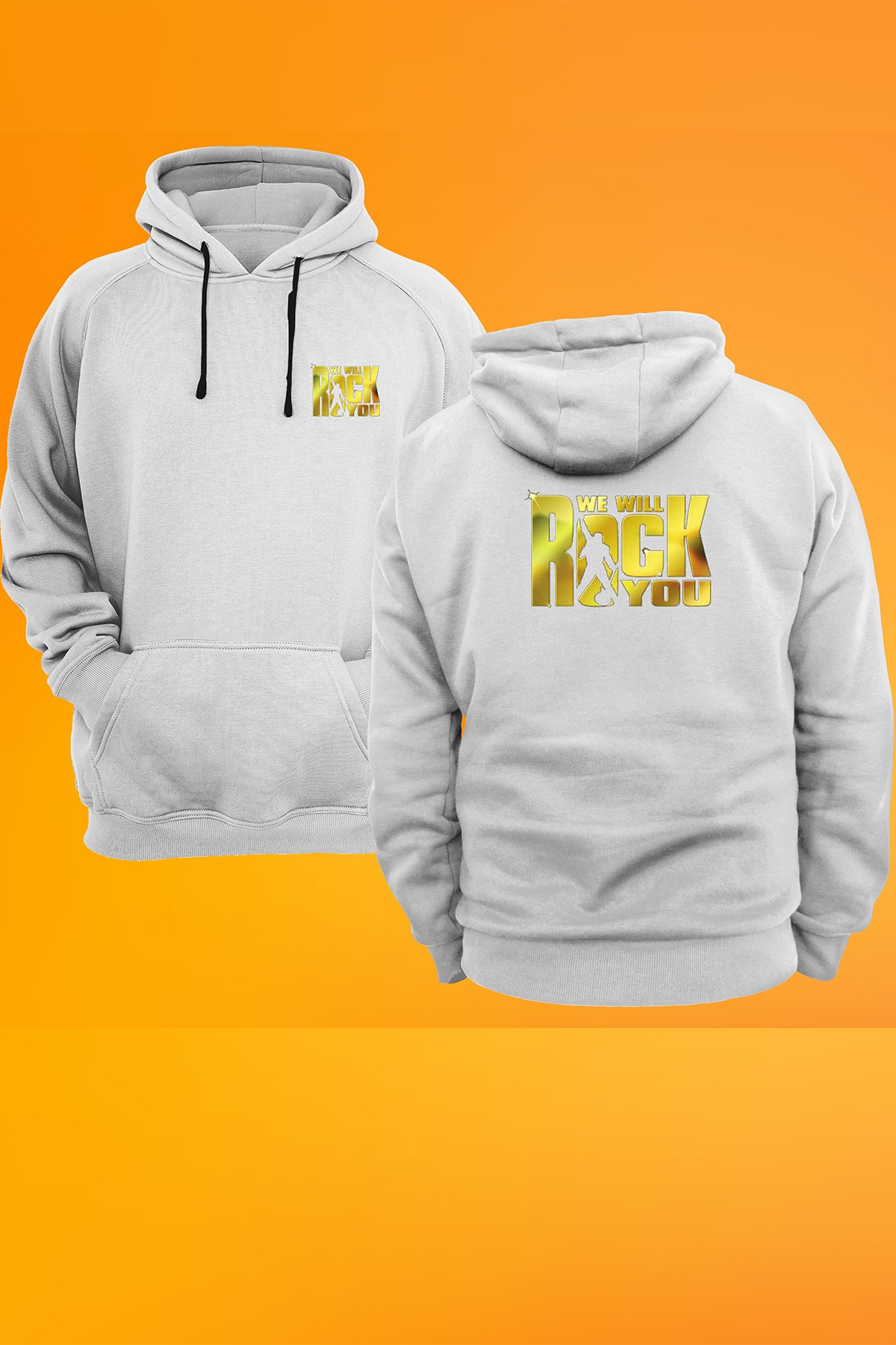 We Will Rock You Printed Zipless Hoodie