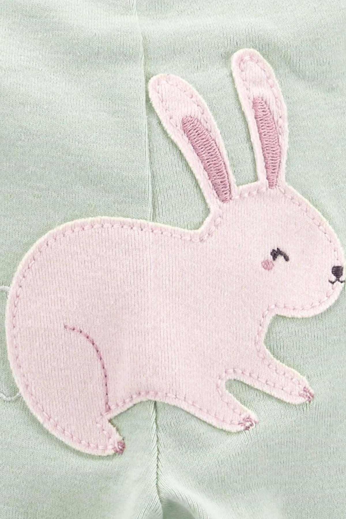Carters Kız Bebek Tavşan Desenli 3'lü Body Pantolon Set
