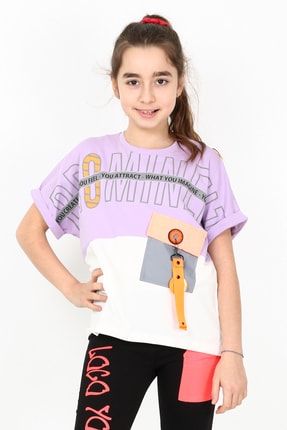 Kız Çocuk Cepli Tshirt 10-15 Yaş 14051 GRPCM00014051