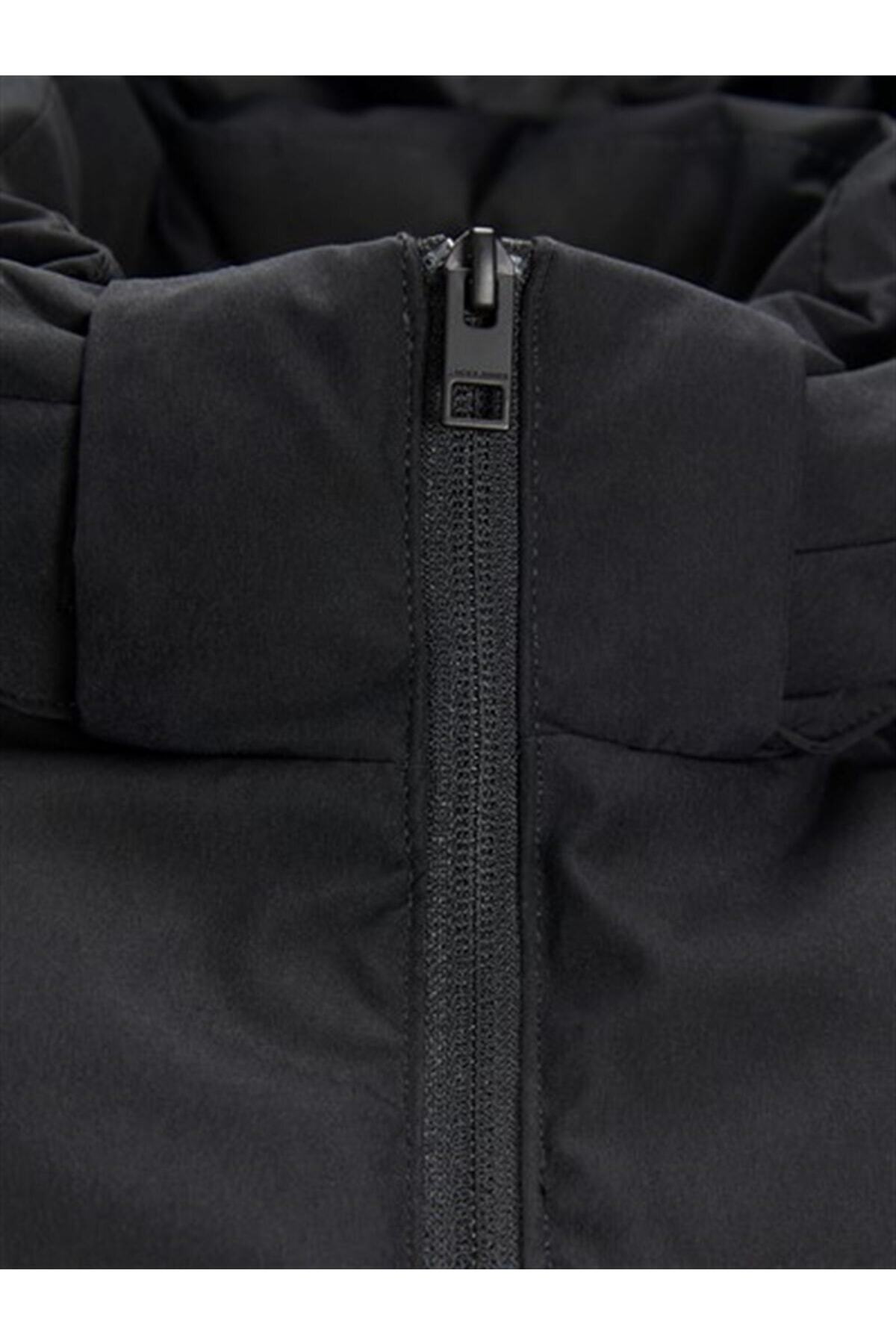کاپشن جک اند جونز مردانه پلی استر خاکی بیسیک راسته ای فرم فیت / A-Form Fit    پف دار Daily/روزانه | Jack & Jones 12214648 BD - تصویر 4