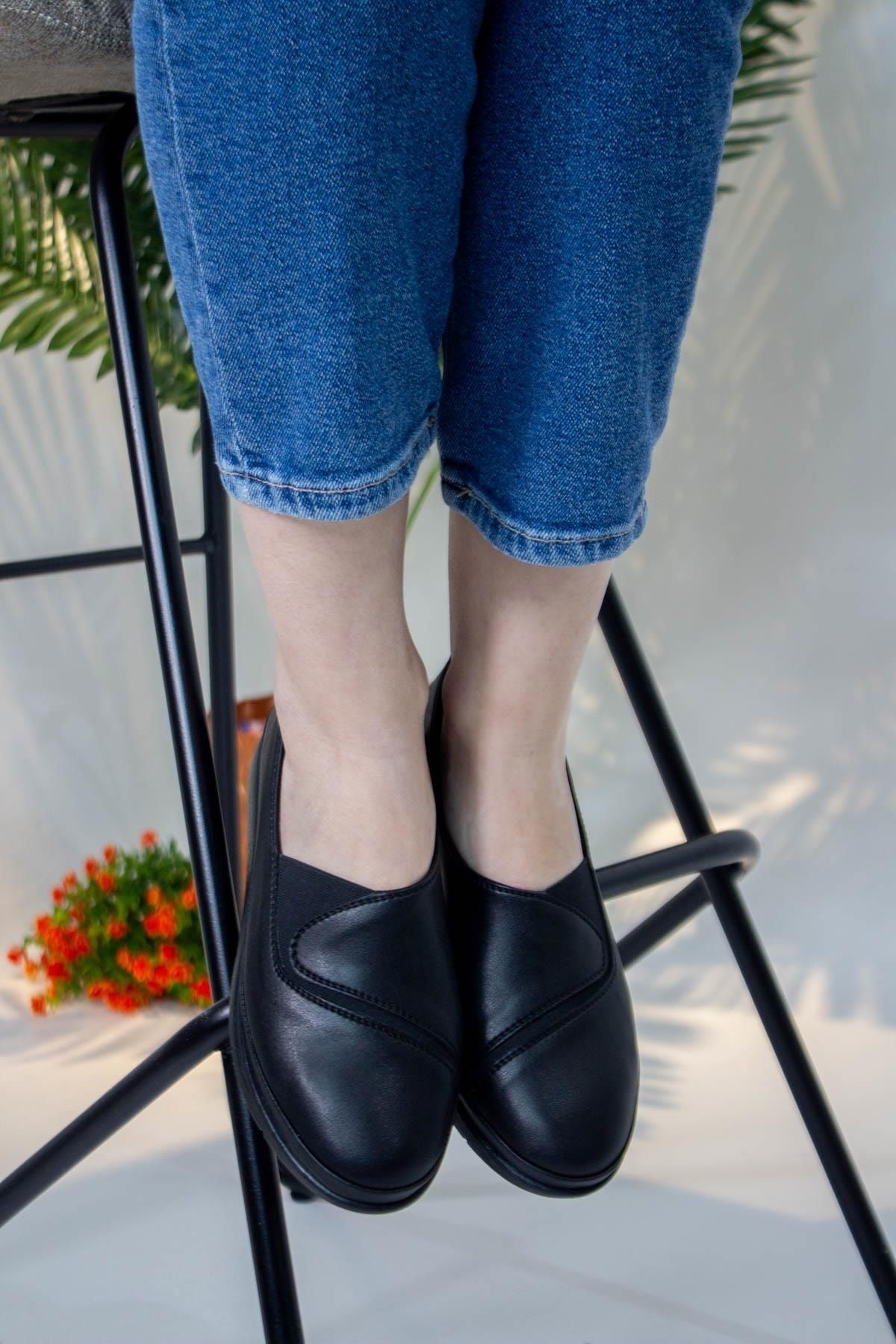 Moda Anna-Elastic Anatomical Leather Sole Women's Shoes 2015 Black 2