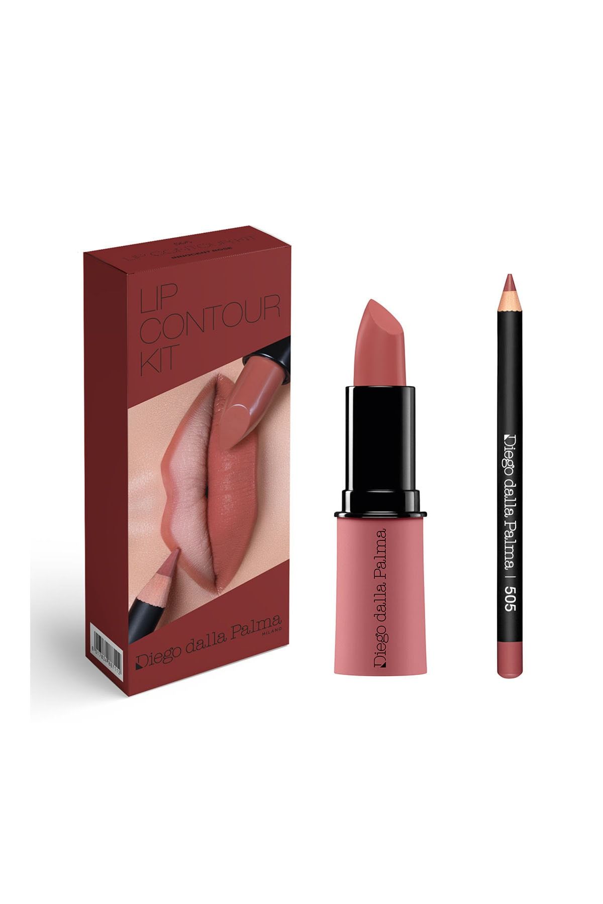 diego dalla palma Lip Contour Kit Lipstick 505 + Dudak Kalemi 505 - Innocent Rose