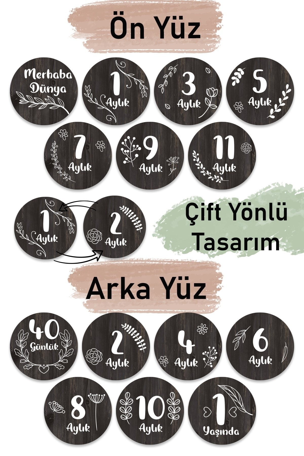 12 Months Wooden Plaque Set Baby Monthly Photo Cards Baby Gift Souvenir Card