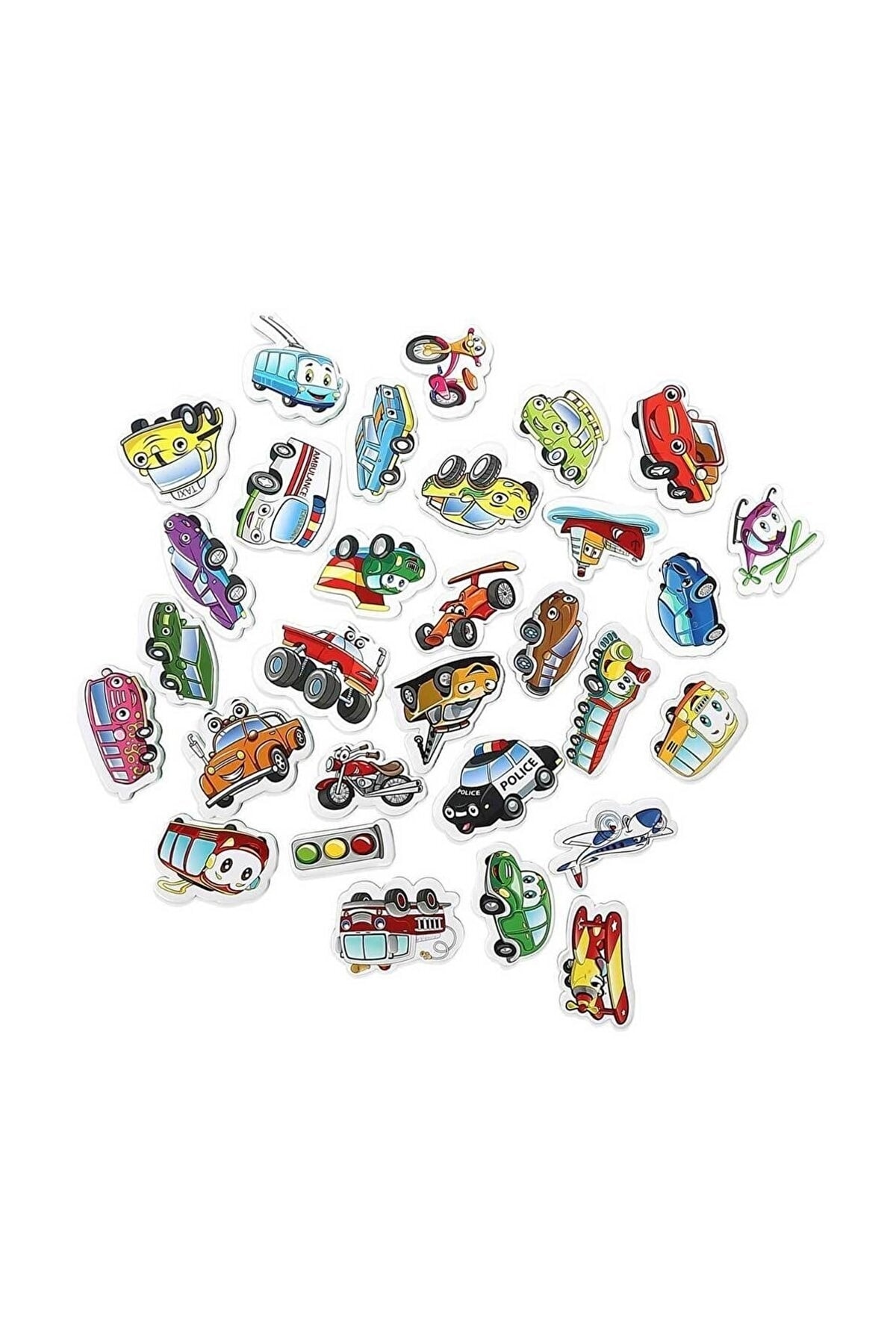 Mıknatıslı Aktivite Kartları Manyetik Taşıtlar Eğitici Set Taşıtlar 3 Yaş 30 Parça