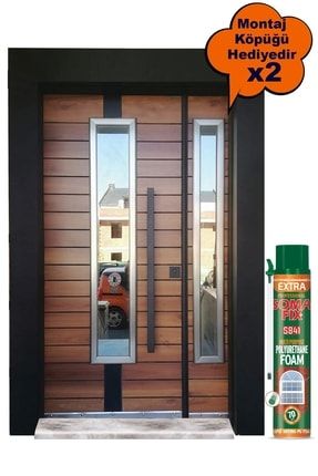 Çelik Villa Kapısı, Siyah Kasalı Alpi Desen Düz Model Apartman Giriş Kapısı TEZ0150