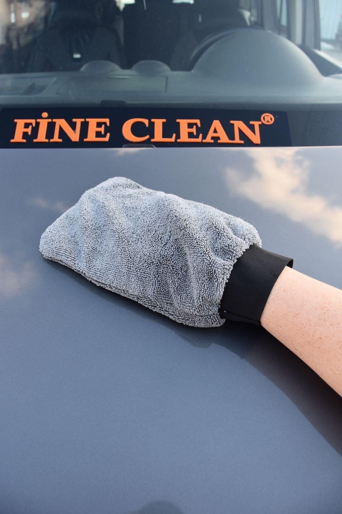Fine Clean ( 1 Adet ) Araba Yıkama Kurulama Cila Eldiveni Mikrofiber Oto Bezi Sünger