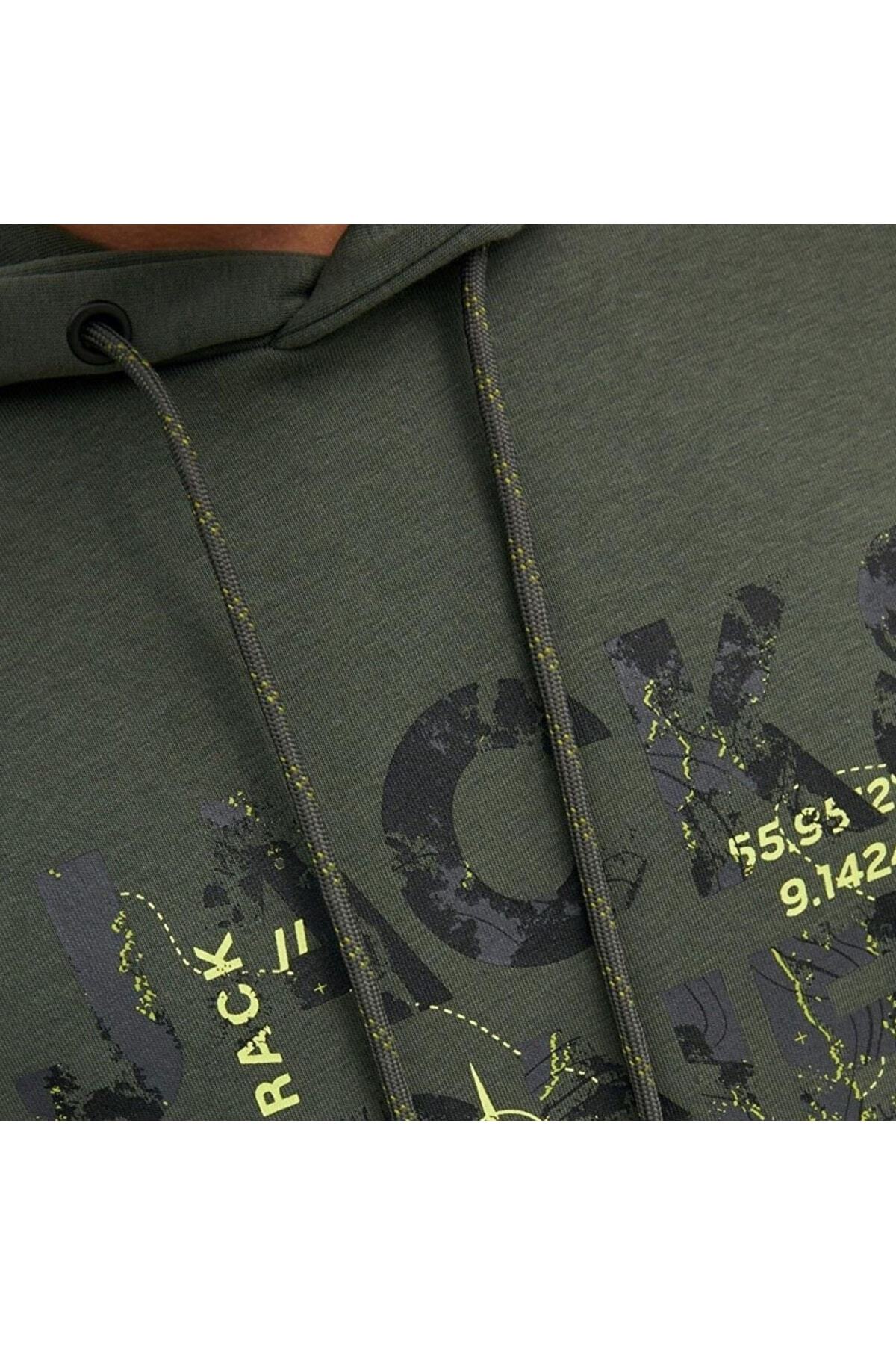 سویشرت مردانه سبز جک اند جونز | 12216242-Fores اورجینال - تصویر 4