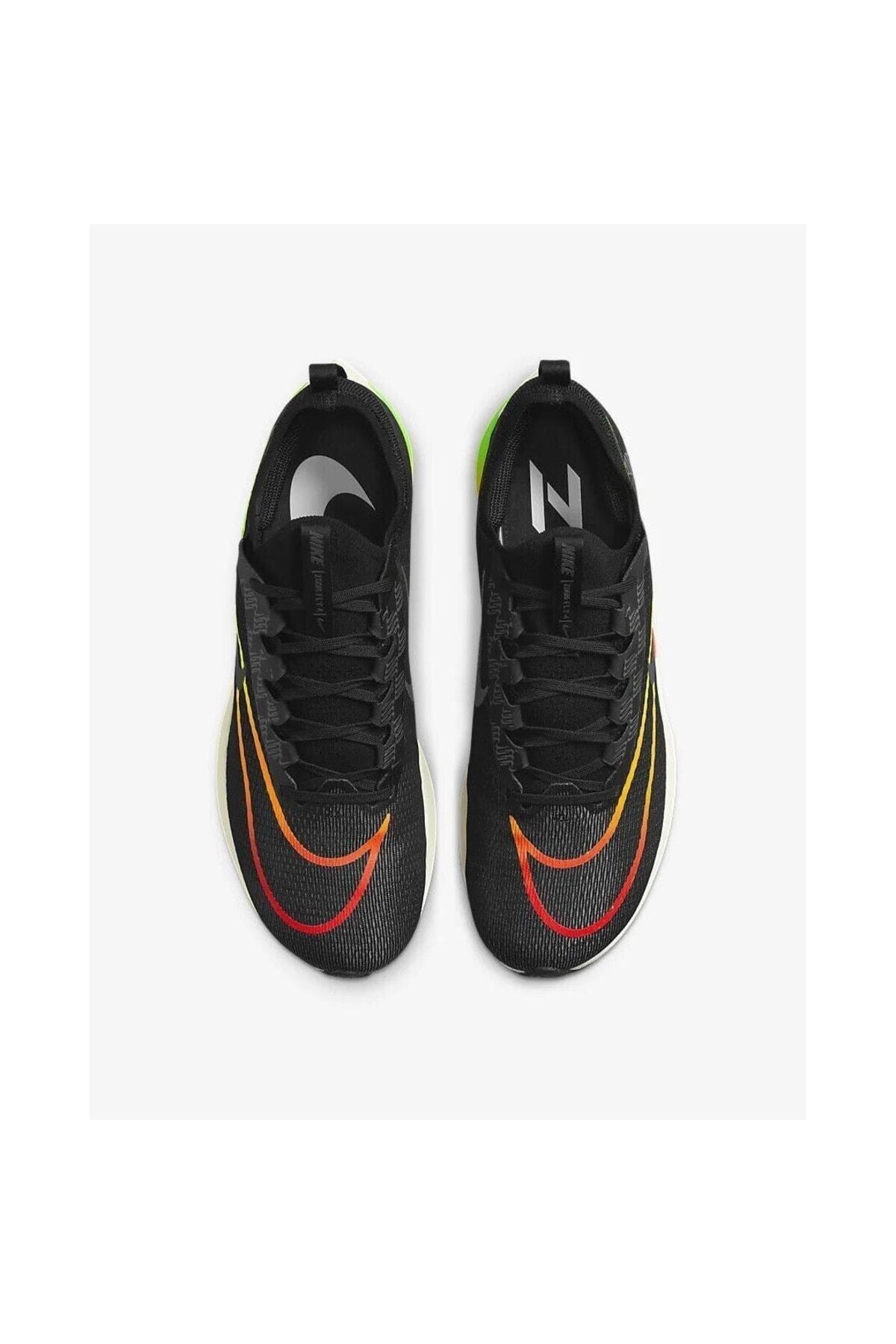 کفش Nike نایکی رانینگ زوم فلای 4 مشکی سبز نارنجی زرد Dq4993-010 اورجینال - تصویر 4