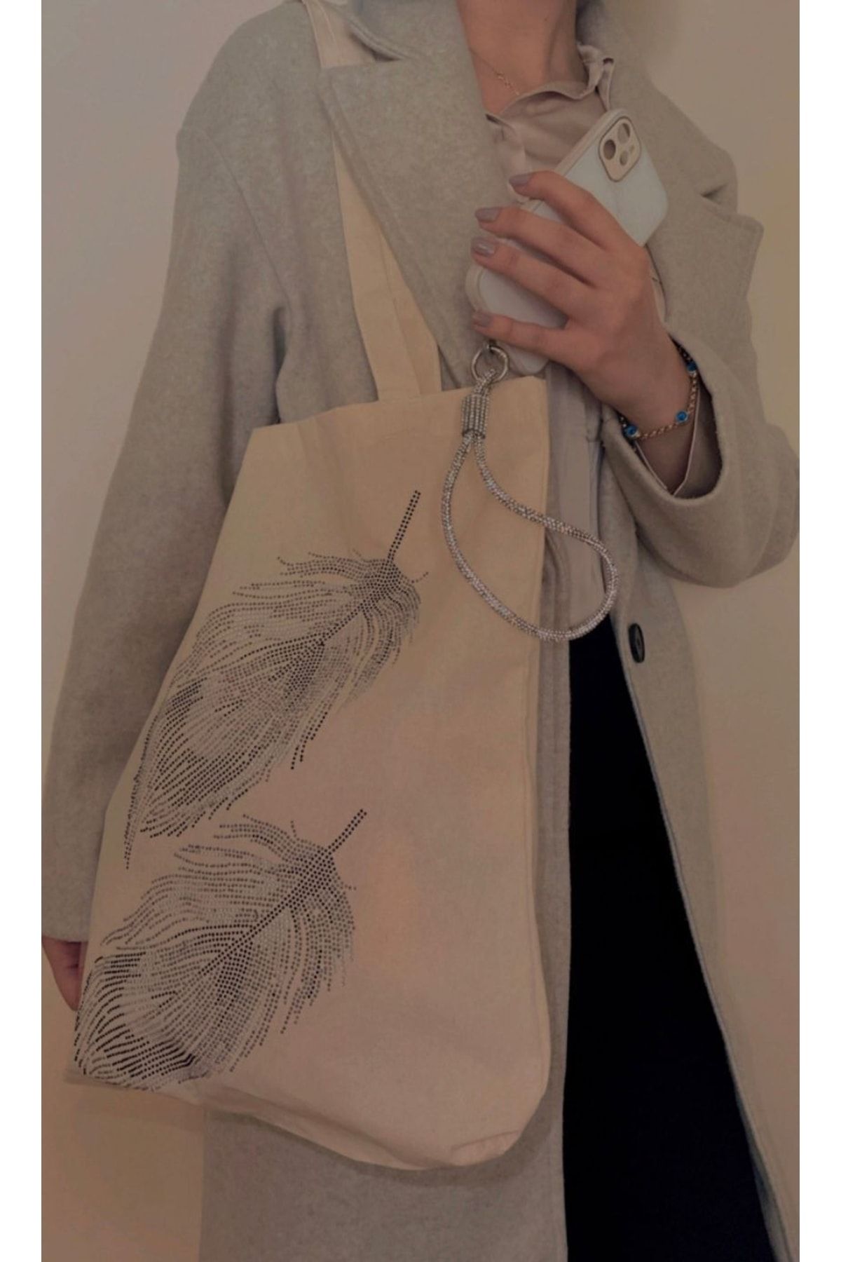Retrobird Tasarım Tote Taş Çanta Shopping Bag | Retrobird
