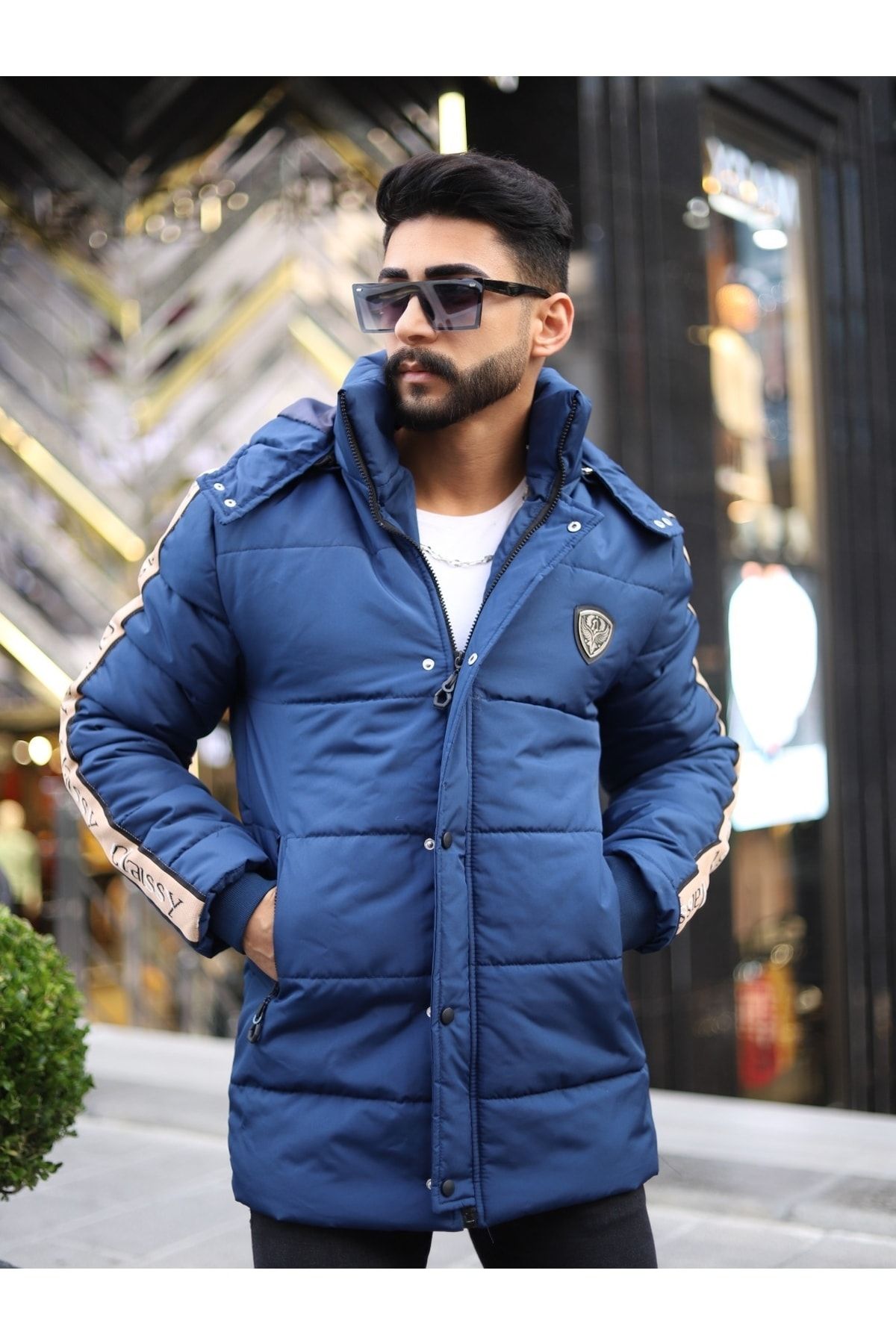 Dark blue winter jacket on sale