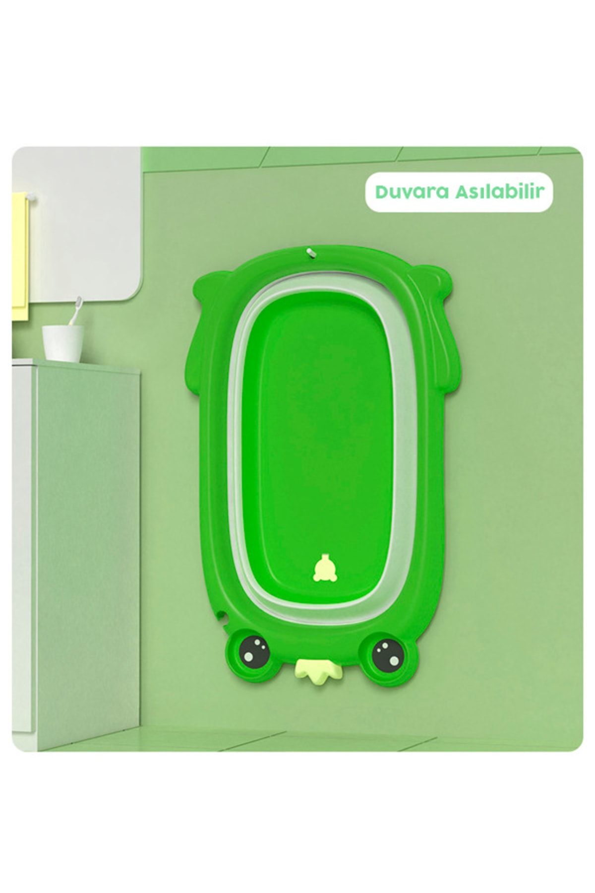 U STORE Katlanabilir Bebek Kurbağa Banyo Küveti Ve Yastığı NE9070