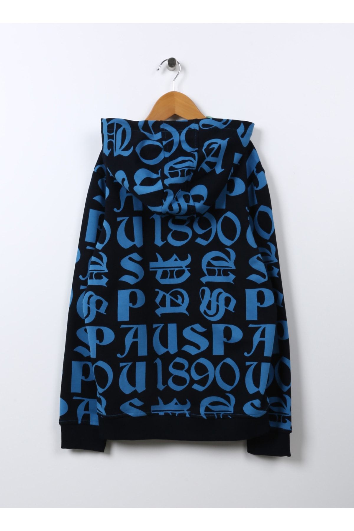 سویشرت طرح دار پسرانه آبی سرمه ای Burkkids U.S. Polo Assn.