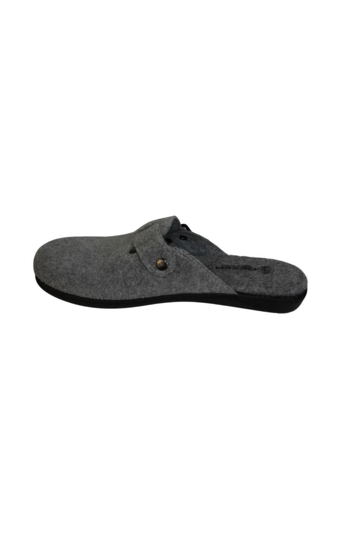 GEZER-Men's Gray Buckle Winter House Slippers 3