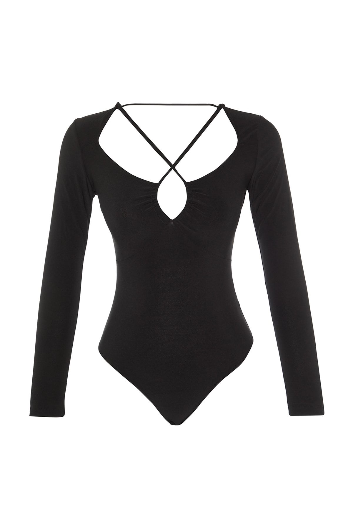 Trendyol Collection-Schwarzer Body mit Kragendetail TPRAW22BD0120 5