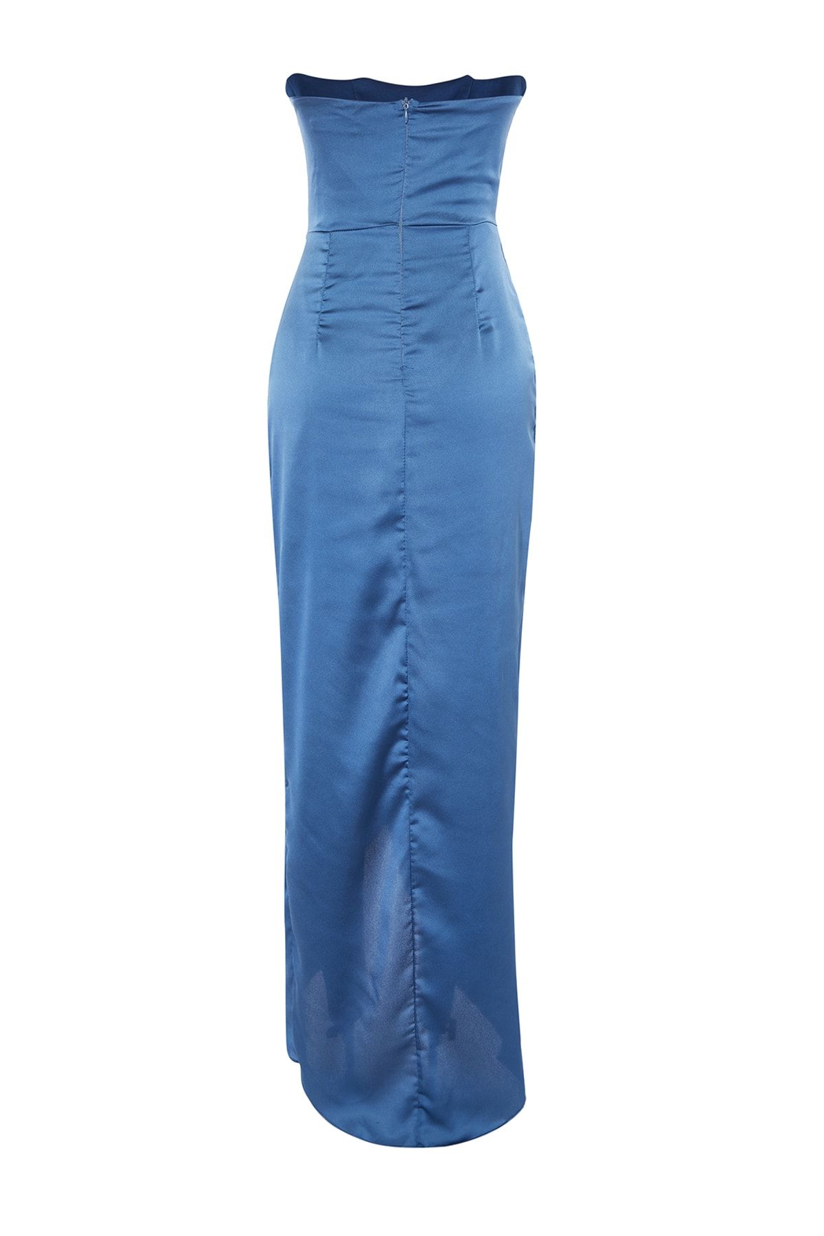 Missguided navy cheap prom dress
