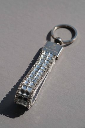 Gümüş Bagetli Swarovski Taşlı Anahtarlık TA130001