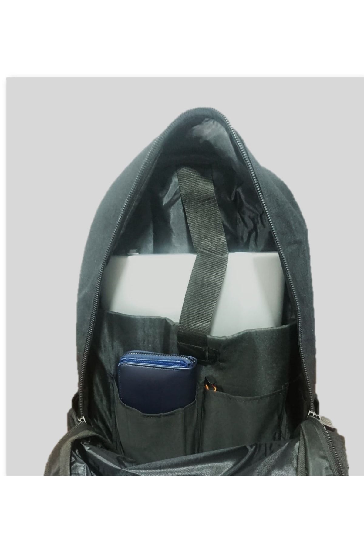 ATHLETIC Fashion Canvas Backpack Canvas Fabric Bag with Pocket and Laptop Compartment 48cm Trendyol