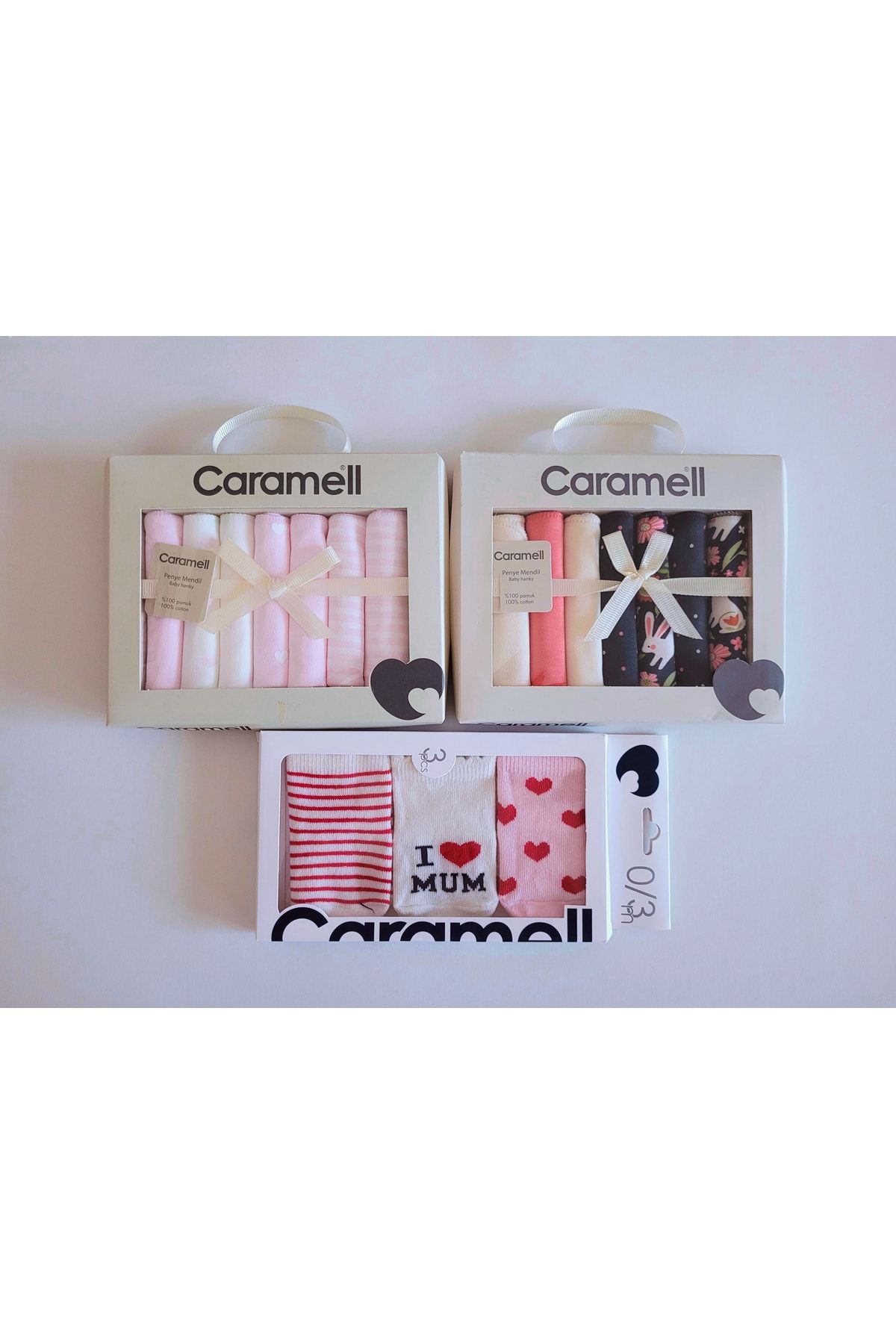 Caramell Llama Kids Bebek Mendili, Caramel Üçlü Soket Çorap Set