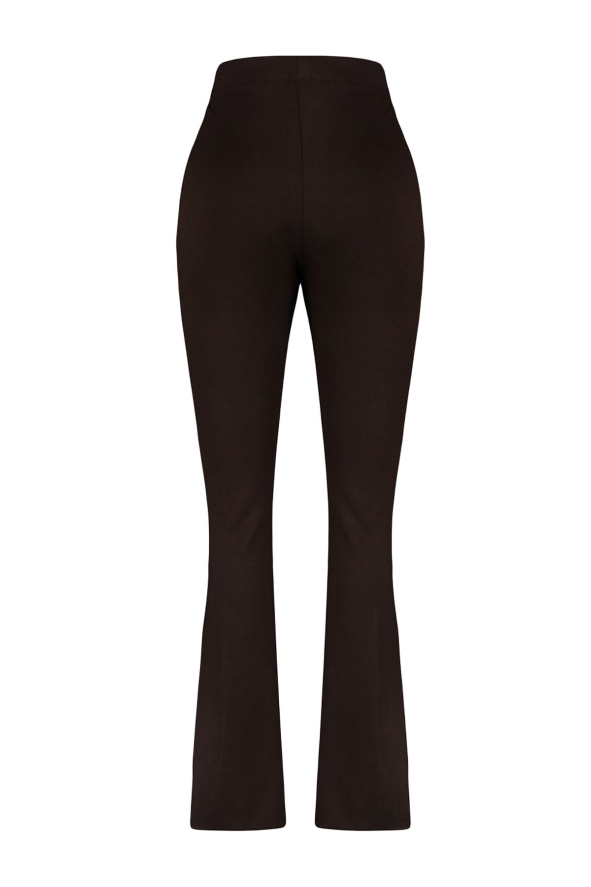 Trendyol Curve-Braune spanische Strickhose mit Schlitz TBBAW23AR00002 8