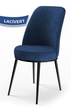 Dexa Serisi Lacivert Renk Sandalye Mutfak Sandalyesi, Yemek Sandalyesi Ayaklar Siyah CNS777