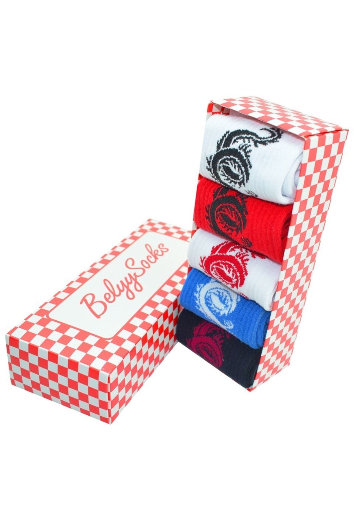 Belyy Socks 5'lı Ejder Dessenli Unisex Çorap