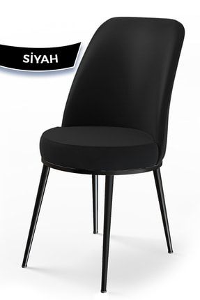 Dexa Serisi Siyah Renk Sandalye Mutfak Sandalyesi, Yemek Sandalyesi Ayaklar Siyah CNS777