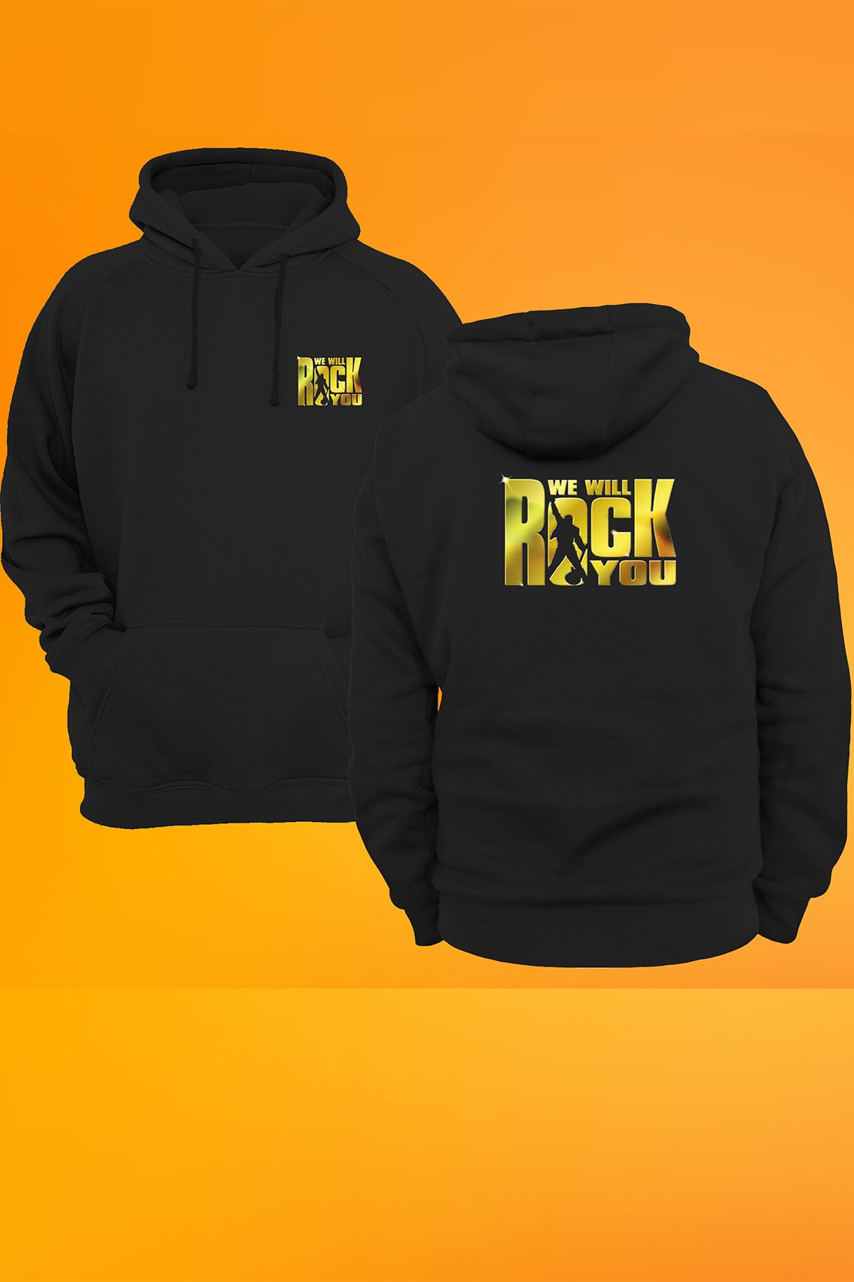 We Will Rock You Printed Zipless Hoodie
