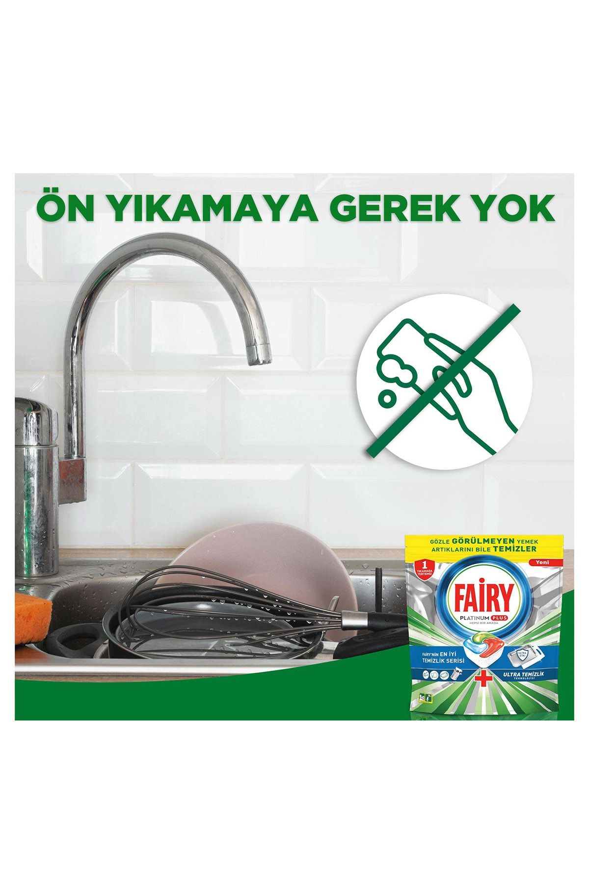 Fairy Platinum Plus Ultra Temizlik 60 Yıkama Bulaşık Makinesi Deterjanı Kapsülü ZO10015