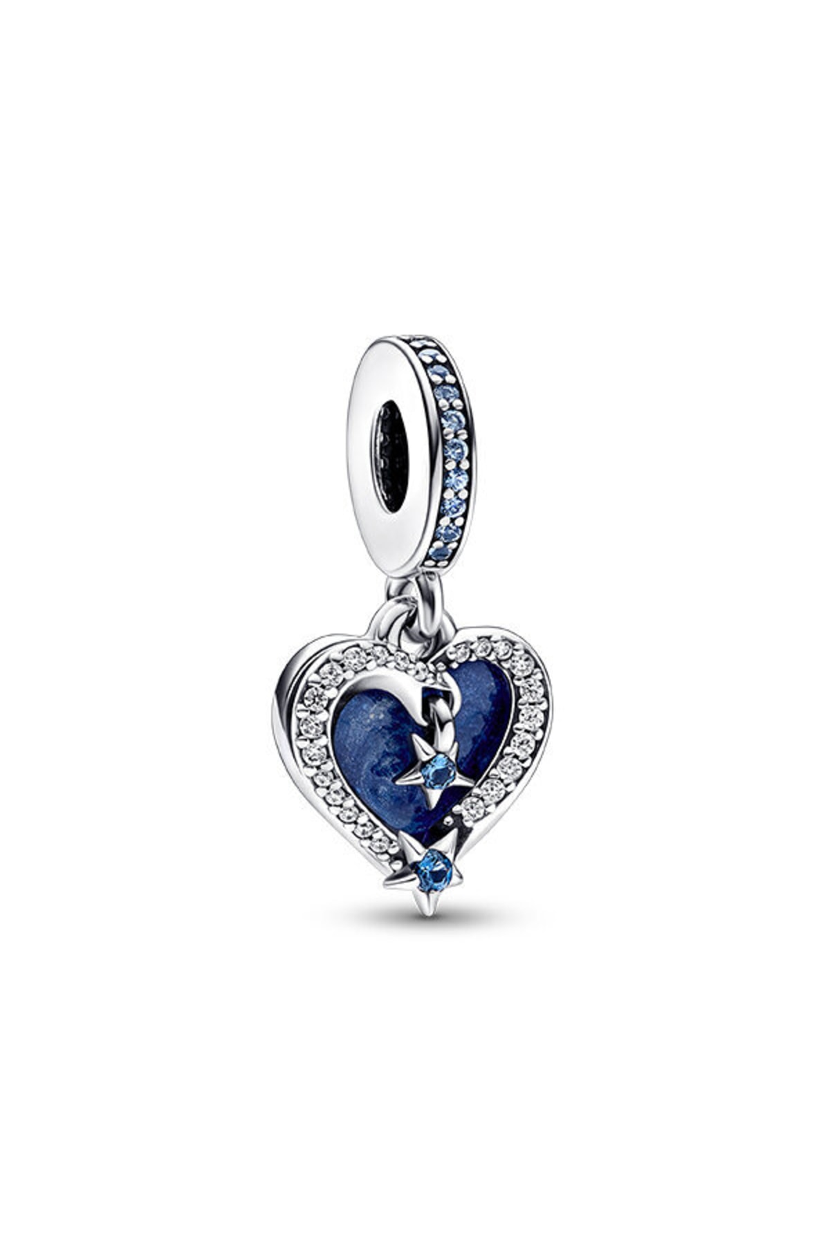 Pandora Kayan Yıldız Kalp Çift Sallantılı Charm
