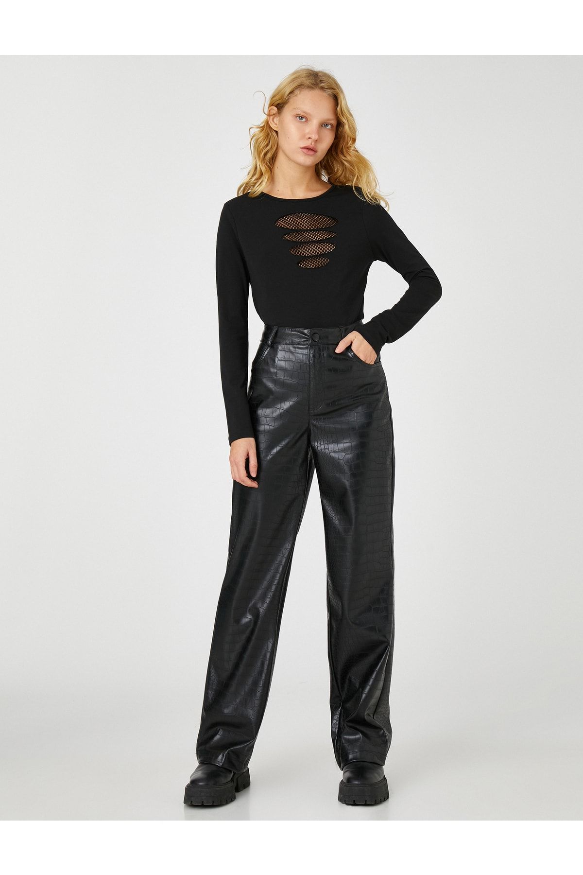 Koton Bluse Schwarz Regular Fit