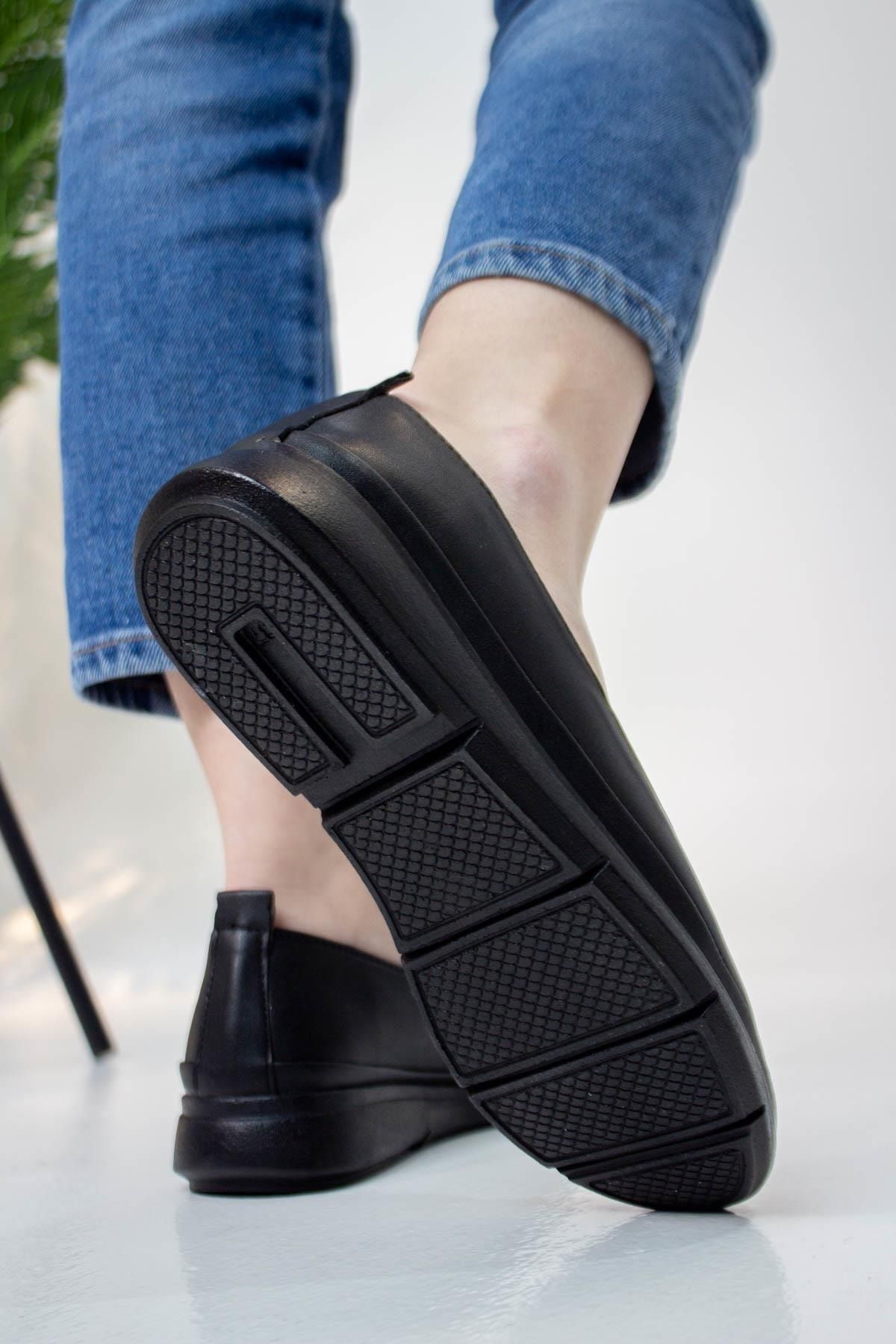 Moda Anna-Elastic Anatomical Leather Sole Women's Shoes 2015 Black 5