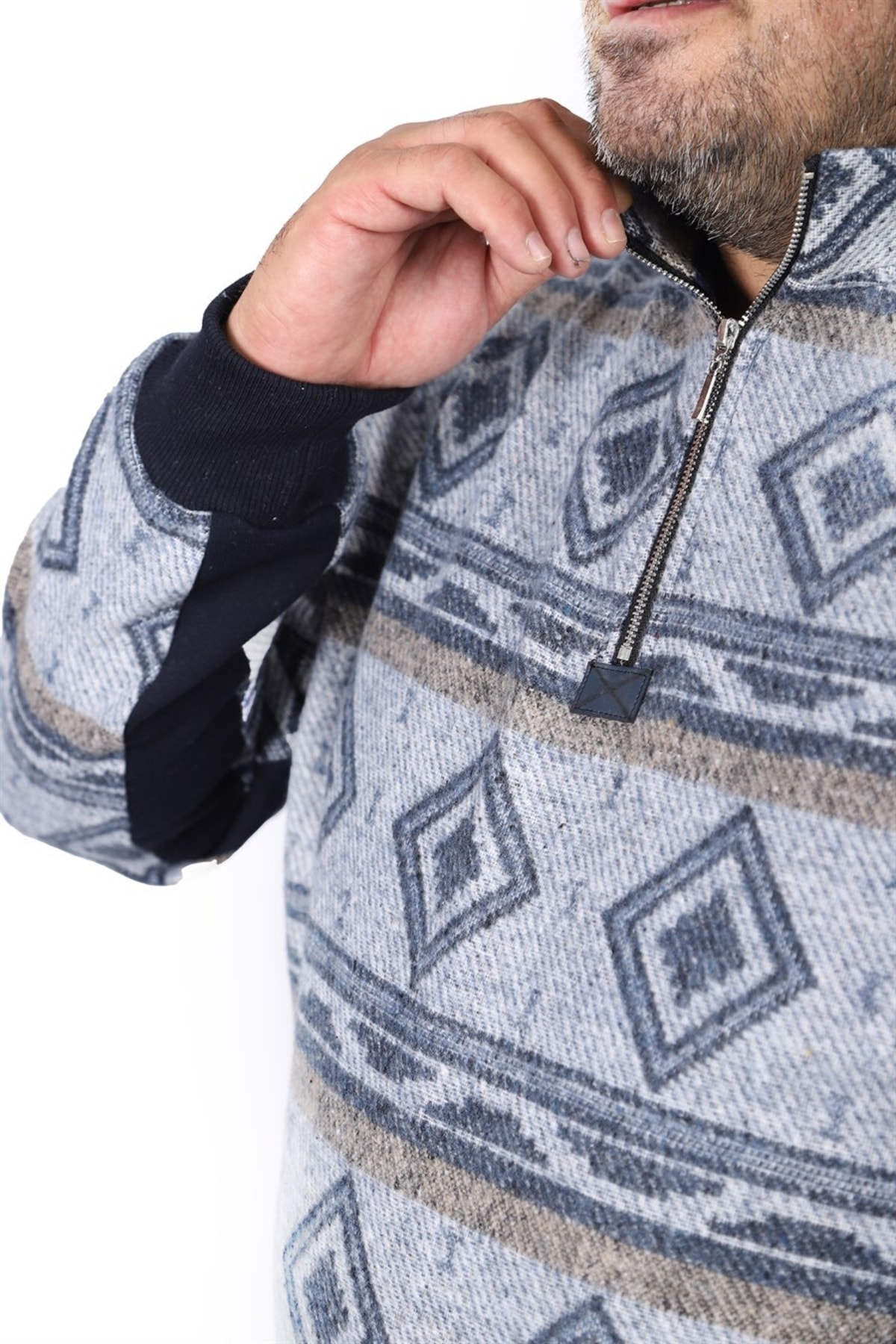 MocGrande Sweatshirt Oduncu Polo Yaka Fermuarlı 22220 görsel 3