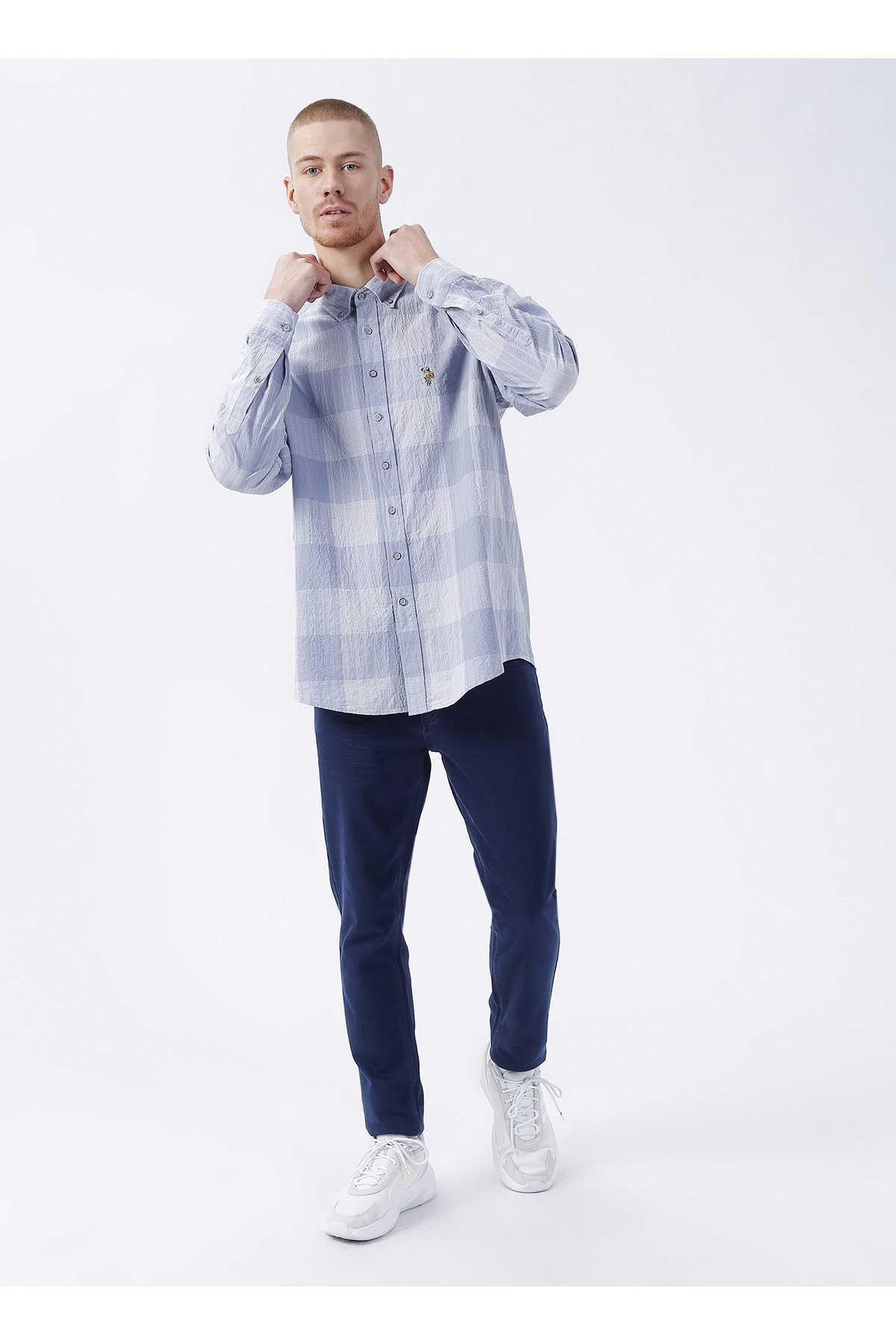 پیراهن مردانه خاکستری یو اس پولو | 5002967176 اورجینال - تصویر 3